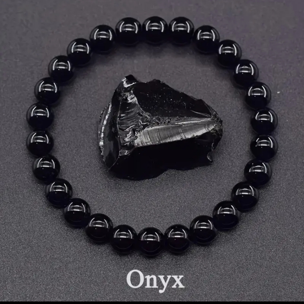 2/$30 Black Onyx Beaded Stretch Bracelet. NWT